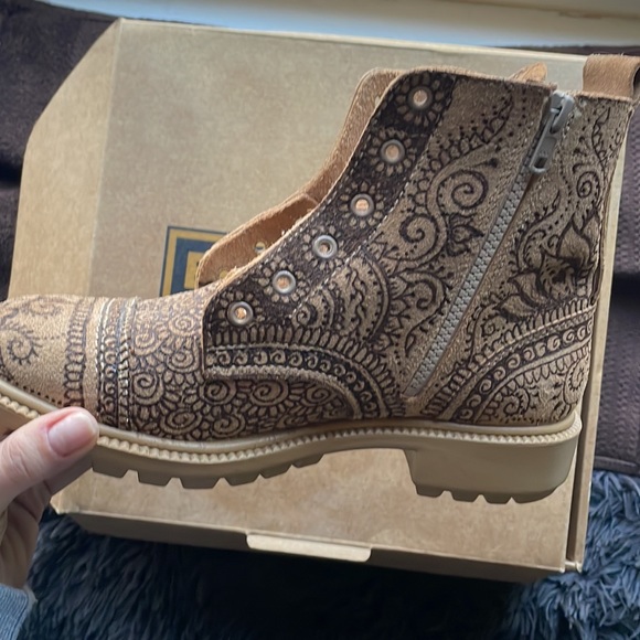 Burgan custom henna one-of-a-kind suede leather Desert Work Boots size 39/8.5 - Picture 9 of 13